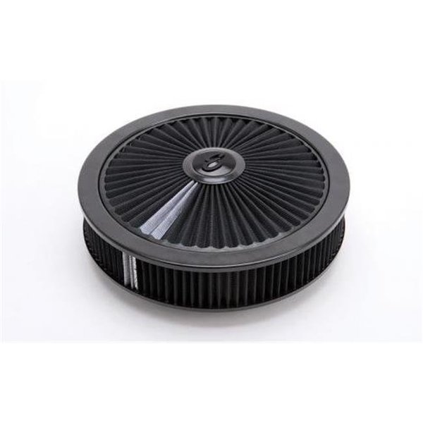 Edelbrock EDELBROCK 43662 14 In. Air Cleaner Round; Black E11-43662